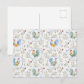 Carte Postale Motif de fleurs de pays (Devant / Derrière)