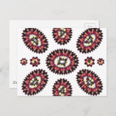 Carte Postale Motif de fleurs Mandala (Devant / Derrière)