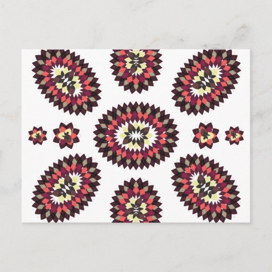 Carte Postale Motif de fleurs Mandala (Devant)