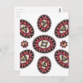 Carte Postale Motif de fleurs Mandala (Devant / Derrière)