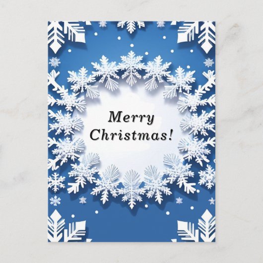 Carte Postale Motif de flocon de Noël (Devant)