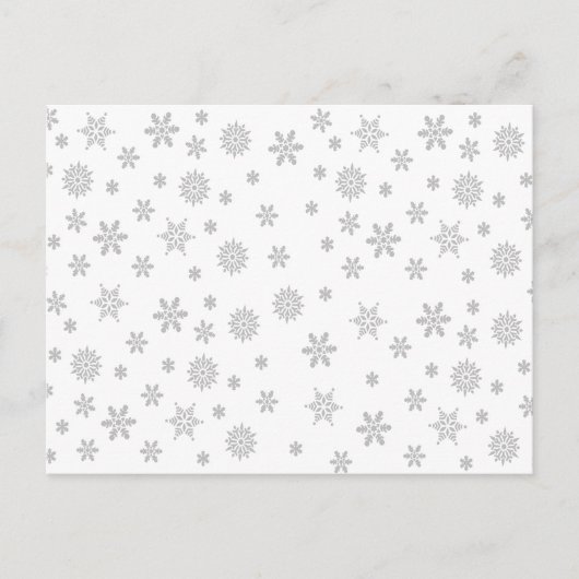 Carte Postale Motif de flocons de neige sur blanc (Devant)