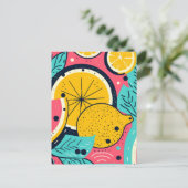 Carte Postale Motif de fond abstrait de citron (Debout devant)