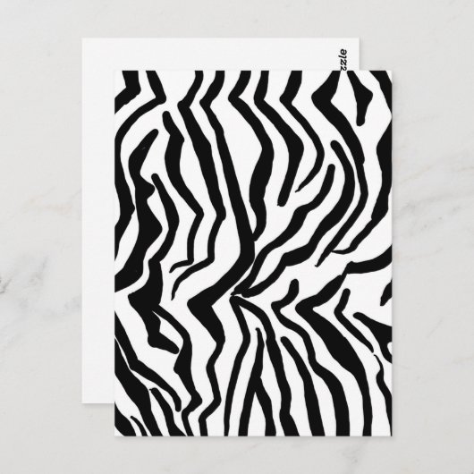 Carte Postale Motif de fourrure noir et blanc Zebra (Devant / Derrière)