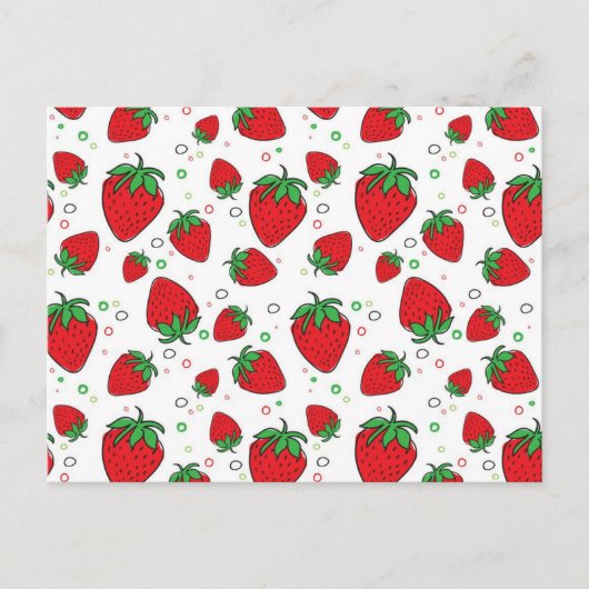Carte Postale Motif de fraises (Devant)