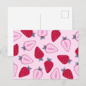 Carte Postale Motif de fraises (Devant / Derrière)