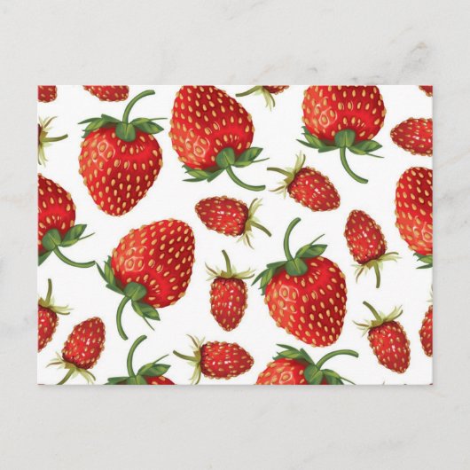 Carte Postale Motif de fraises (Devant)