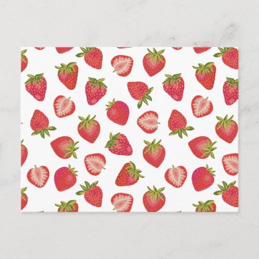 Carte Postale Motif de fraises (Devant)