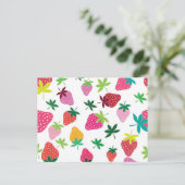 Carte Postale Motif de fraises (Debout devant)