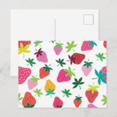 Carte Postale Motif de fraises (Devant / Derrière)