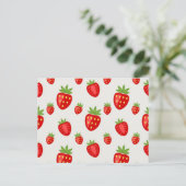 Carte Postale Motif de fraises (Debout devant)