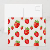 Carte Postale Motif de fraises (Devant / Derrière)
