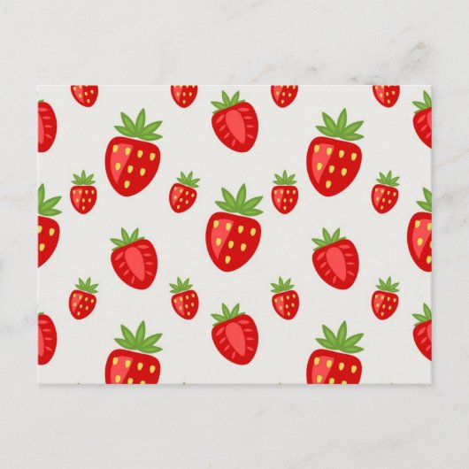 Carte Postale Motif de fraises (Devant)