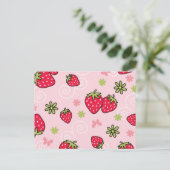 Carte Postale Motif de fraises (Debout devant)