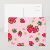 Carte Postale Motif de fraises (Devant / Derrière)