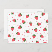 Carte Postale Motif de fraises (Devant / Derrière)