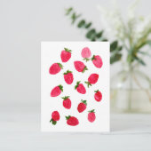 Carte Postale Motif de fraises d'aquarelle (Debout devant)