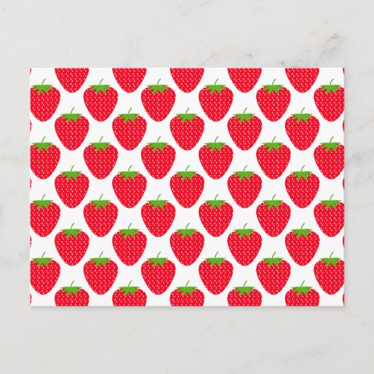 Carte Postale Motif de fraises rouges. (Devant)