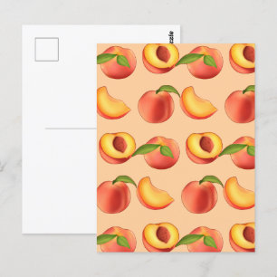Carte Postale Motif de fruit de pêche