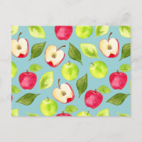 Motif de fruits aux pommes d'aquarelle mignonne