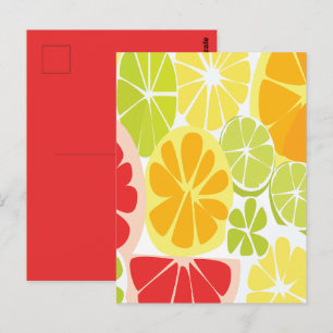 Carte Postale Motif de fruits d'agrumes