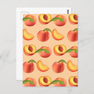 Carte Postale Motif de fruits de pêche