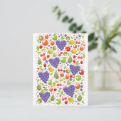 Carte Postale Motif de fruits mignons (Debout devant)