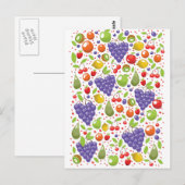 Carte Postale Motif de fruits mignons (Devant / Derrière)