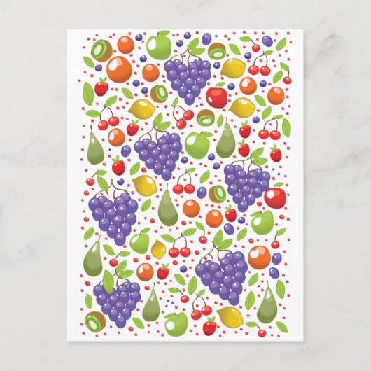 Carte Postale Motif de fruits mignons (Devant)