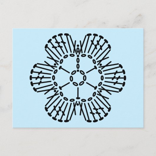 Carte Postale Motif de graphique de Crochet de fleurs - Arrière  (Devant)