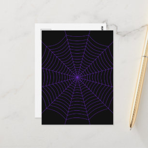 Carte Postale Motif de Halloween toile d'araignée noir violet