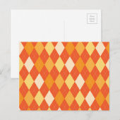 Carte Postale Motif de Jacquard orange (Devant / Derrière)