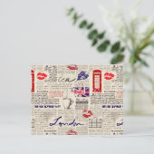 Carte Postale Motif de journal londonien (Debout devant)