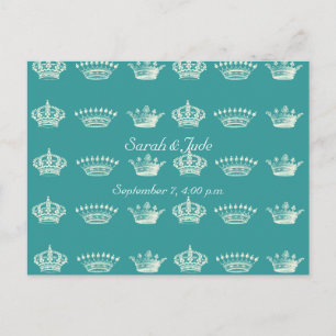 Carte Postale Motif de la Couronne en blanc