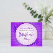 Carte Postale Motif de la fête des mères pourpres (Debout devant)