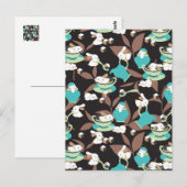 Carte Postale Motif de la fête du thé de lapin II (Devant / Derrière)