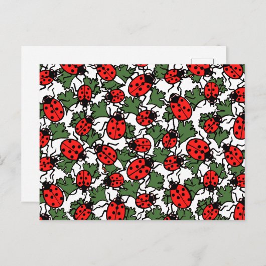 Carte Postale Motif de Ladybug Art nouveau (Devant / Derrière)