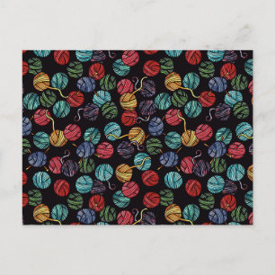 Carte Postale Motif de laine arc-en-ciel                        