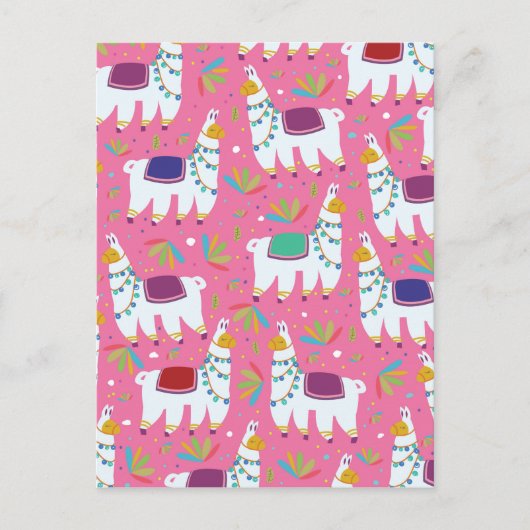Carte Postale Motif de lama mignon (Devant)