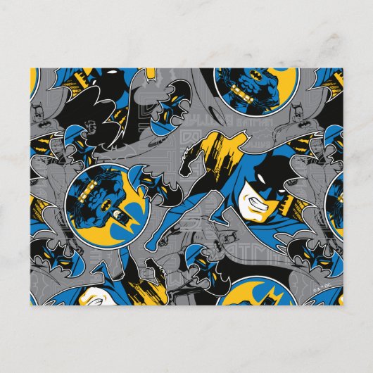 Carte Postale Motif de lancer à fond Batman (Devant)