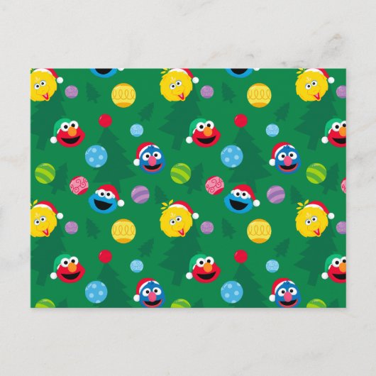 Carte Postale Motif de l'arbre de Noël de Sesame Street (Devant)