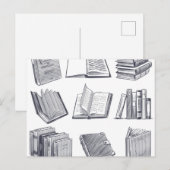 Carte Postale Motif de livre (Devant / Derrière)