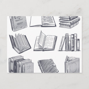 Carte Postale Motif de livre