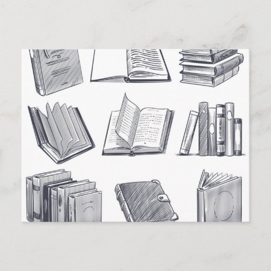Carte Postale Motif de livre (Devant)