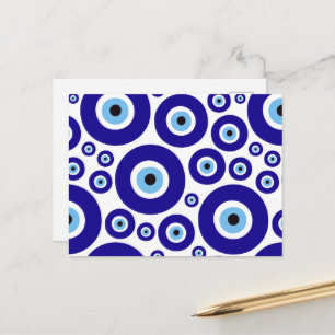 Carte Postale Motif de l'œil maléfique, Œil grec, Œil turc, Naza