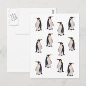 Carte Postale Motif de manchots mignons (Devant / Derrière)