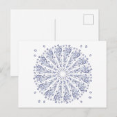 Carte Postale Motif de mandala bleu (Devant / Derrière)