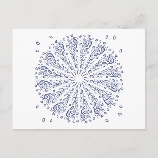 Carte Postale Motif de mandala bleu (Devant)