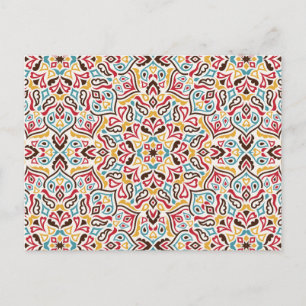 Carte Postale Motif de mandala géométrique classique pour mariag