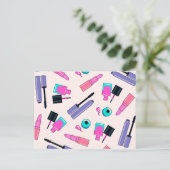 Carte Postale Motif de maquillage rose et violet (Debout devant)